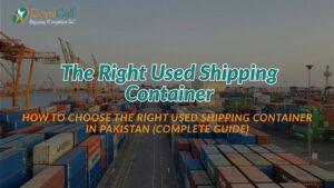 Inspected used shipping containers for sale in Pakistan stacked in yard