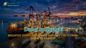 Port of Colombo container transshipment terminal with ultra-large container vessels berthed at sunset